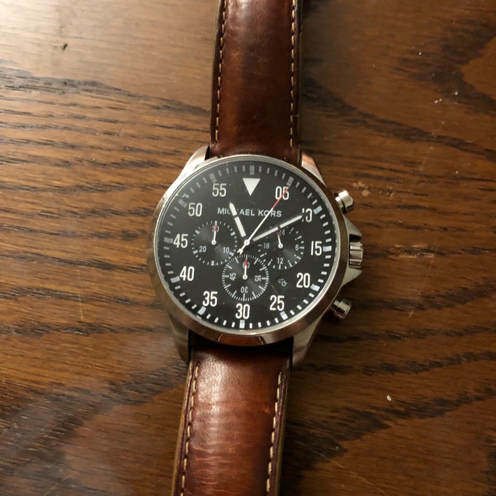 Mens Michael Kors watch - brown band black face